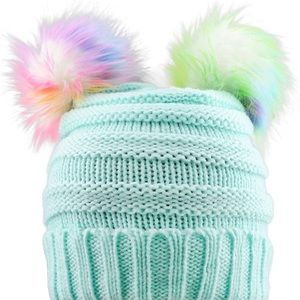 Fun and cute girls’/boys’ Multicolored knitted beanie hat